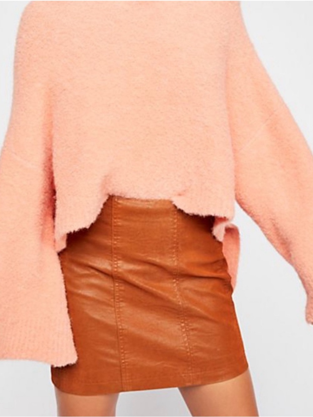 Free People Alpaca High Low Crew Neck Sweater Size M